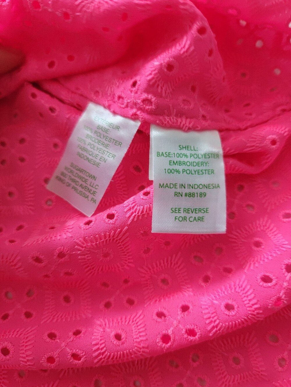 XXS Lilly Pulitzer Sea Breeze Eyelet Button Down - Picture 3 of 4